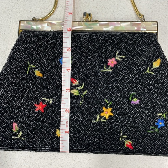 Vintage Glass Beaded/Embroidered Handbag - Picture 14 of 14